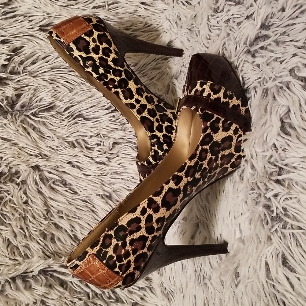 Qupid Leopard Print Platform Stilettos - image 4